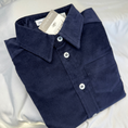 Carica l'immagine nel visualizzatore della galleria, Camicia velluto blu a costine