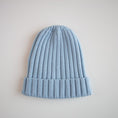 Carica l'immagine nel visualizzatore della galleria, Cappello in lana a costa inglese - Azzurro