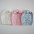 Carica l'immagine nel visualizzatore della galleria, Cappellino - Lana a trecce - Cielo