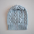 Carica l'immagine nel visualizzatore della galleria, Cappellino - Lana a trecce - Cielo