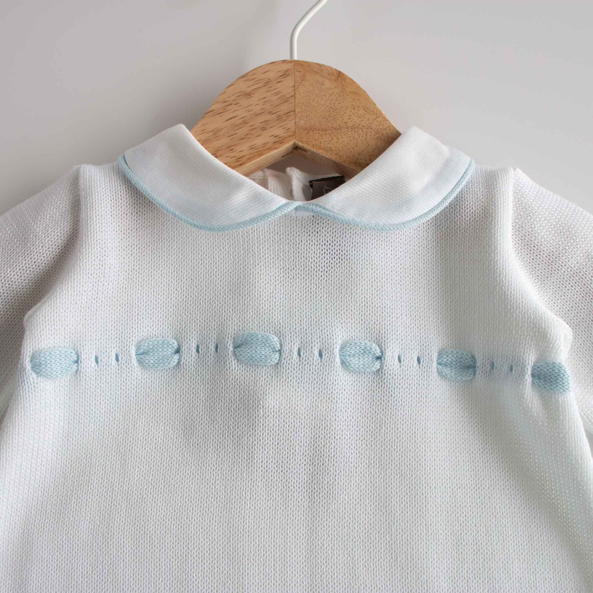 Lace - Knitted Long Sleeve All-in-one With Peter Pan Collar
