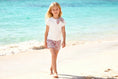 Carica l'immagine nel visualizzatore della galleria, Set Mare Bambina con Shorts Floreali Rosa e T-shirt con Fiocco Coordinato