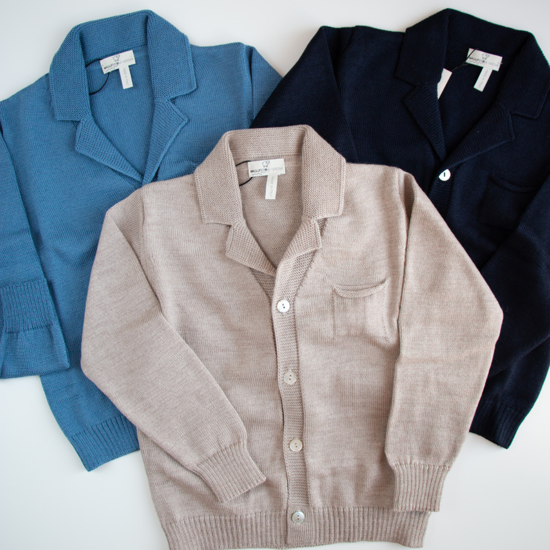 Blazer cardigan in lana extrafine