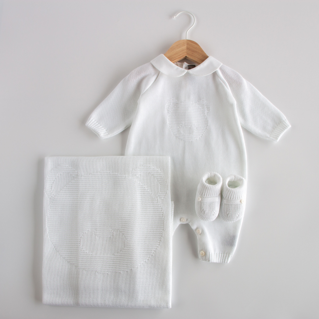 Tutina, coperta e scarpine in cotone Little Bear - Orso