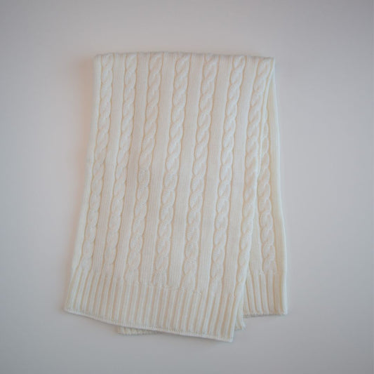 Coperta in lana a trecce - Latte