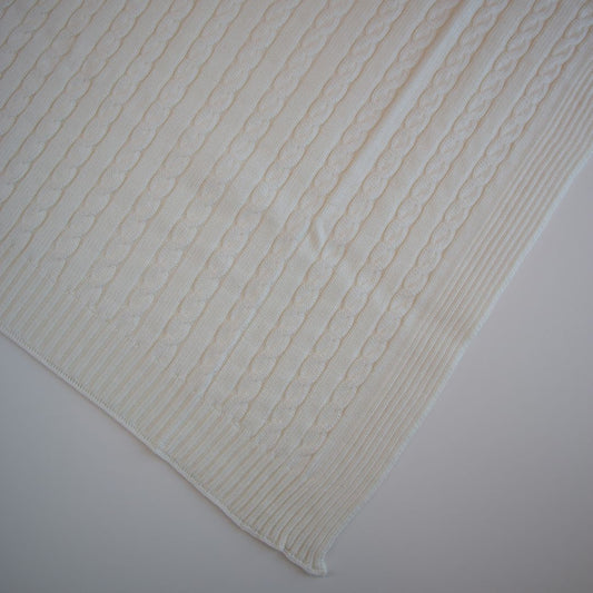 Coperta in lana a trecce - Latte