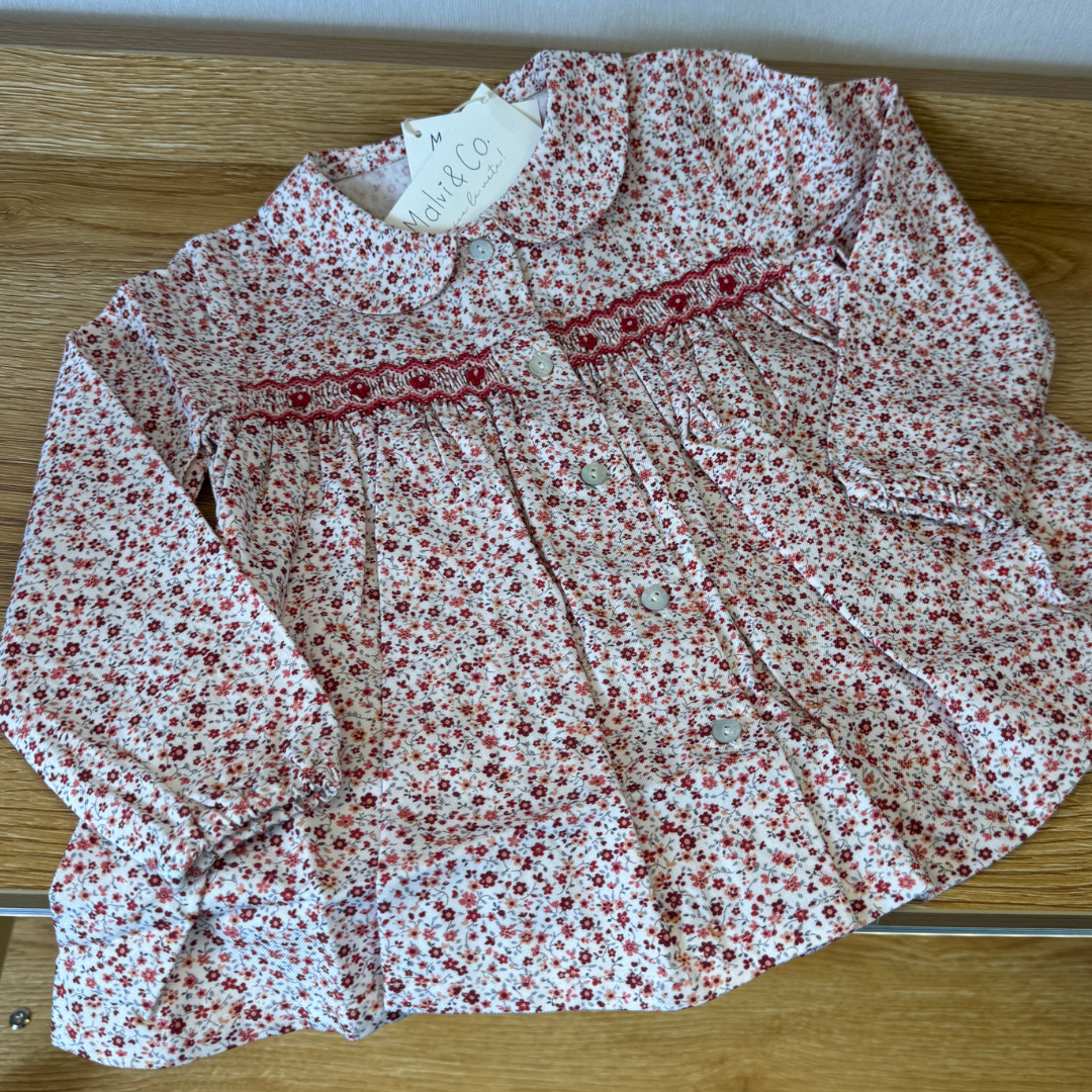 Flannel Flowery Button-up Shirt