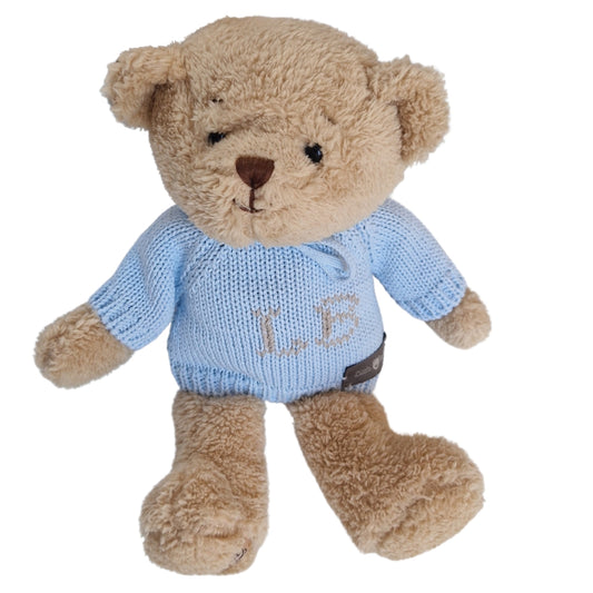 Orso con Maglioncino in Cotone Azzurro