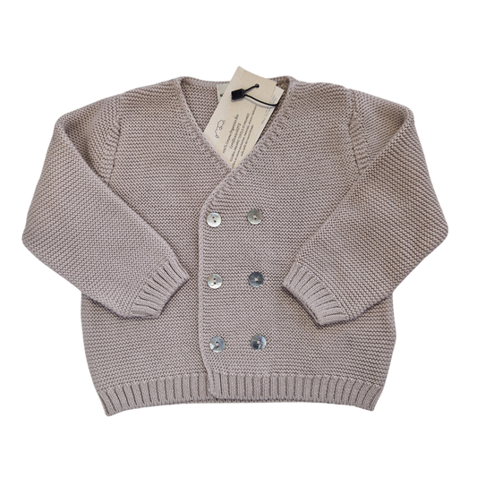 Cardigan doppio petto in 100% cotone