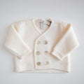 Cardigan doppio petto lana chunky - Latte