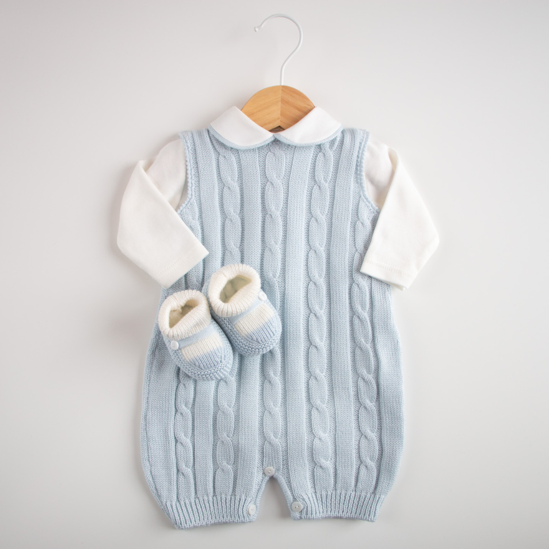 Set salopette in lana Little Bear