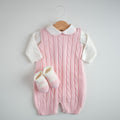 Salopette in lana - Set tre pezzi - Rosa Cipria