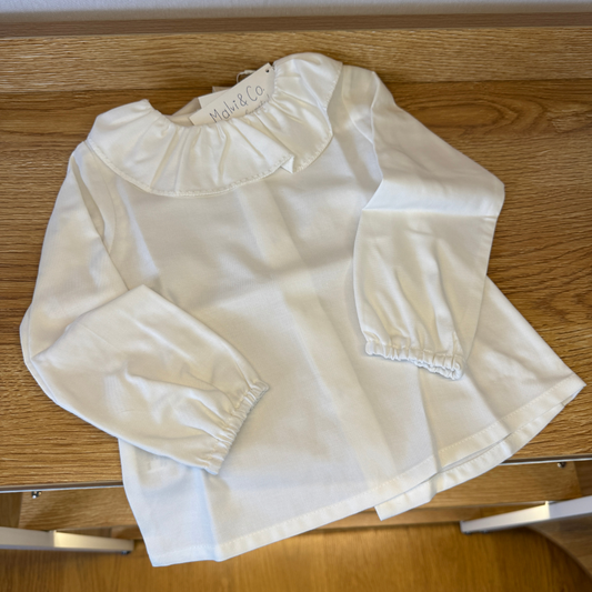 Camicia in flanella con colletto a balze