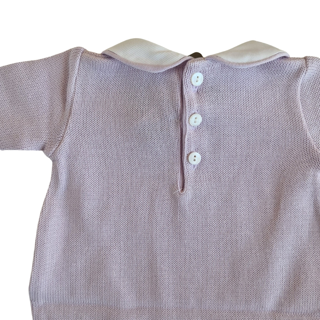 Tutina Manica Lunga Cotone Traforato con Scarpina Culla Glicine
