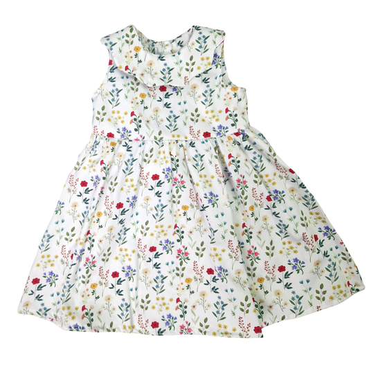 Abito primavera con colletto nuvola - Floreale