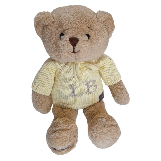 Orso con Maglioncino in Cotone Giallo