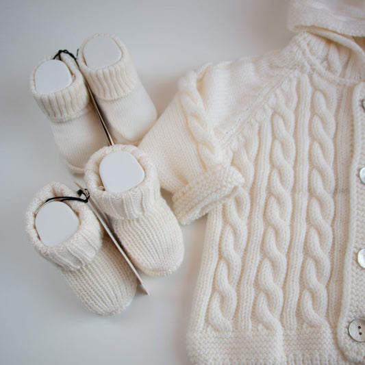 Cappottino in lana chunky - Latte