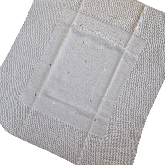 Coperta Nascita Puro Cotone Traforato Tortora