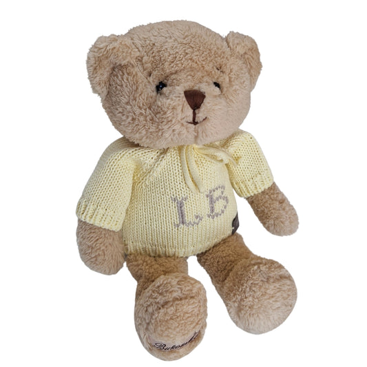 Orso con Maglioncino in Cotone Giallo