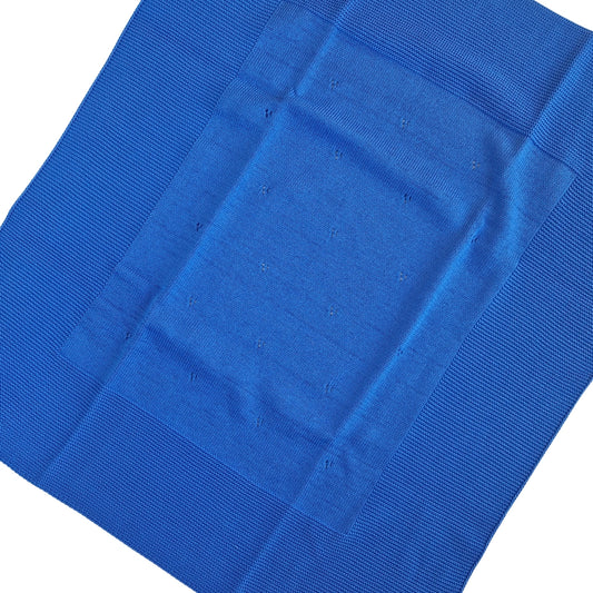Coperta Nascita Puro Cotone Traforato Blu