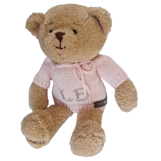Orso con Maglioncino in Cotone Rosa cipria