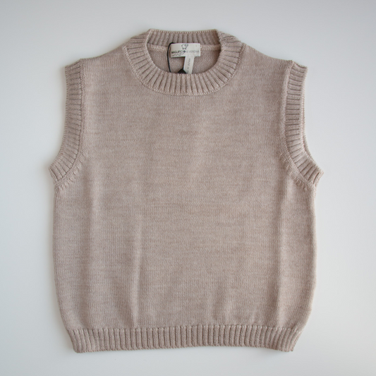 Gilet in lana bimbo - Tortora