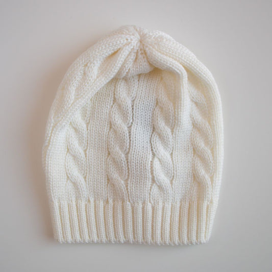 Cappellino - Lana a trecce - Latte