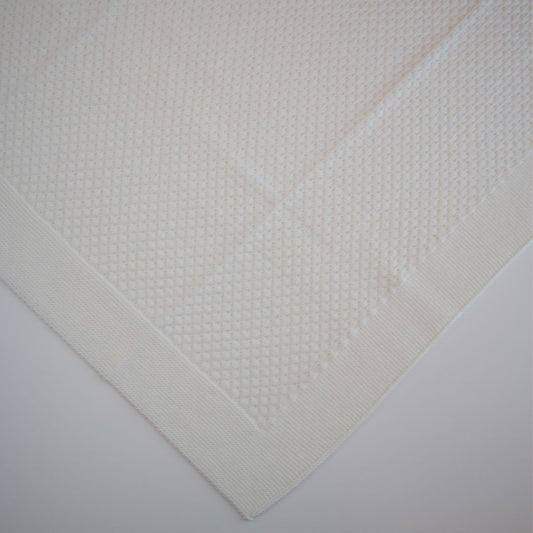 Coperta in lana a nido d'ape - Latte