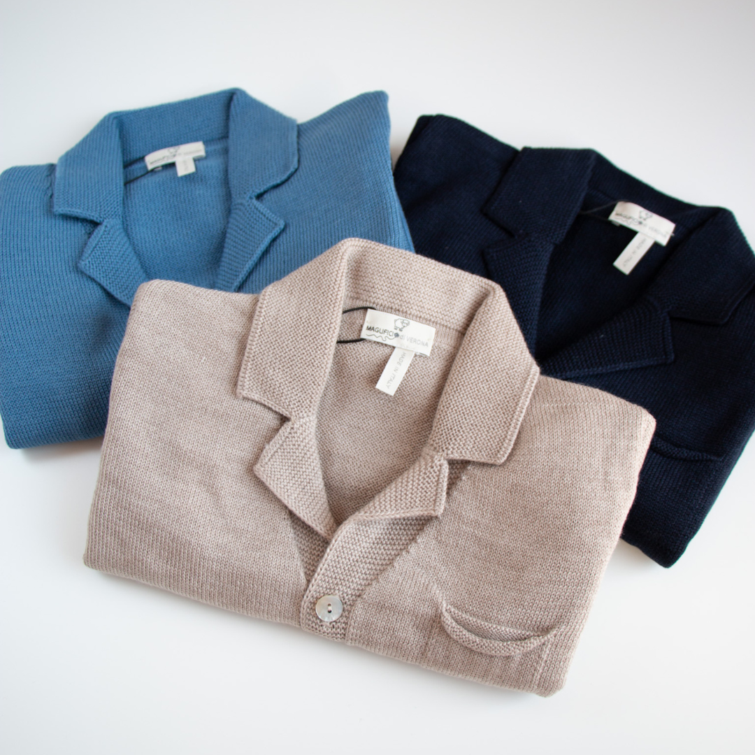 Blazer cardigan in lana extrafine