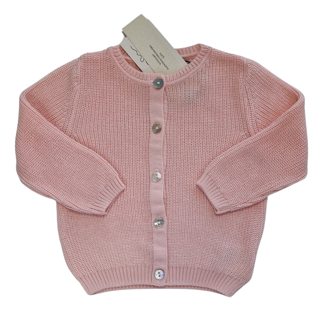 Cardigan Puro Eucalipto Rosa cipria
