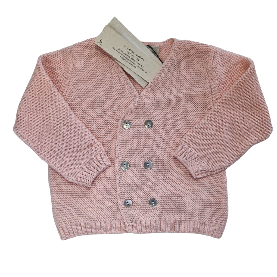 Cardigan Cotone Doppio Petto - Rosa