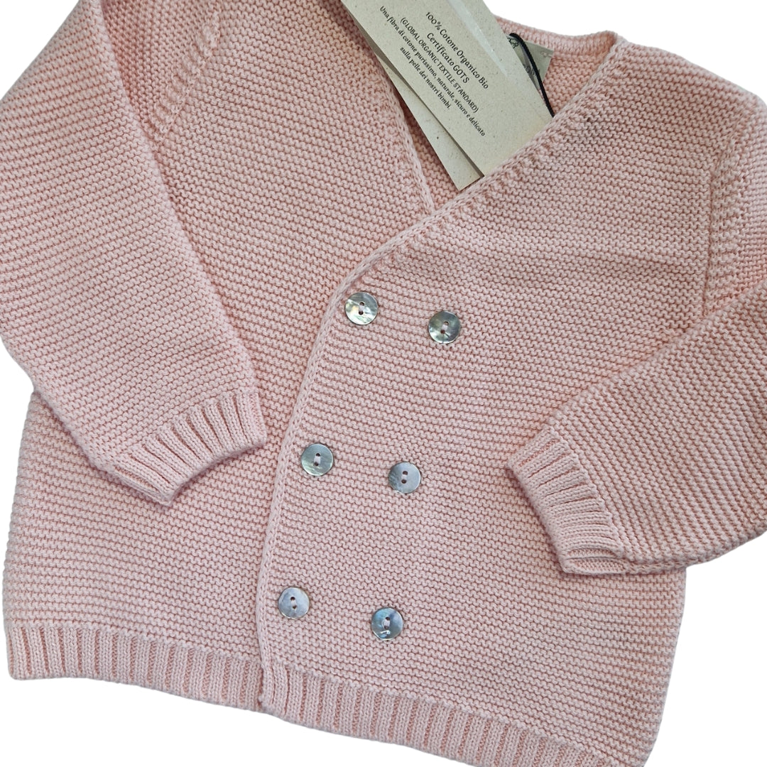 Cardigan Cotone Doppio Petto - Rosa