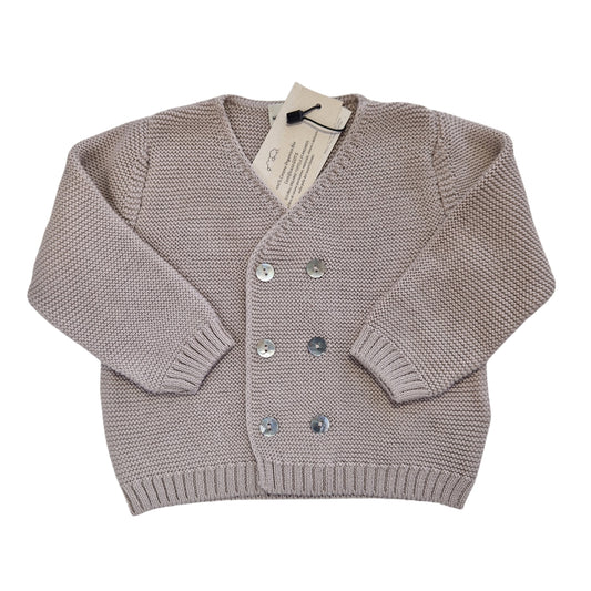 Cardigan Cotone Doppio Petto - Tortora