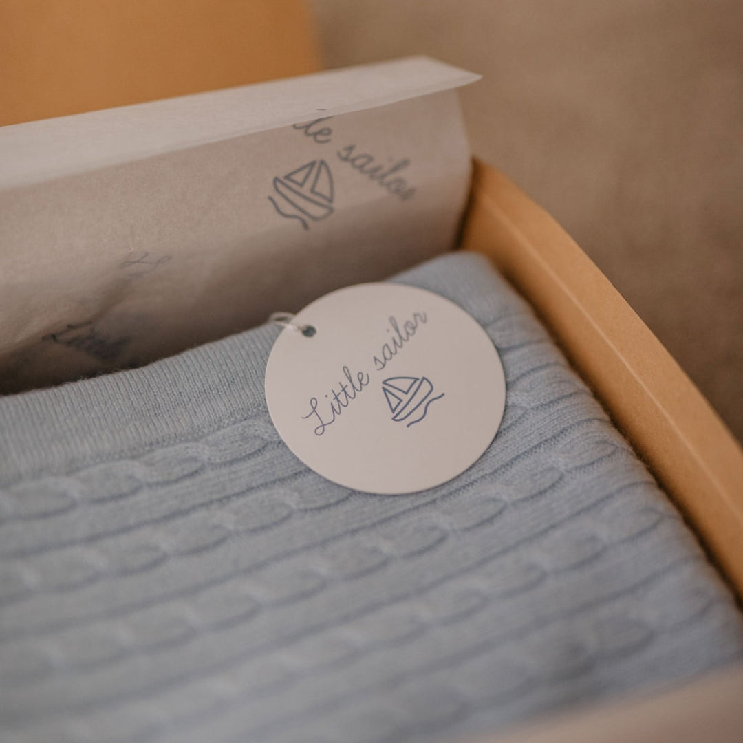 Copertina neonato 100% puro cashmere Blu