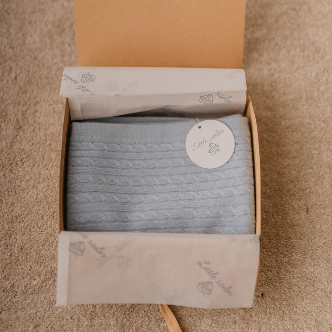 Copertina neonato 100% puro cashmere Blu