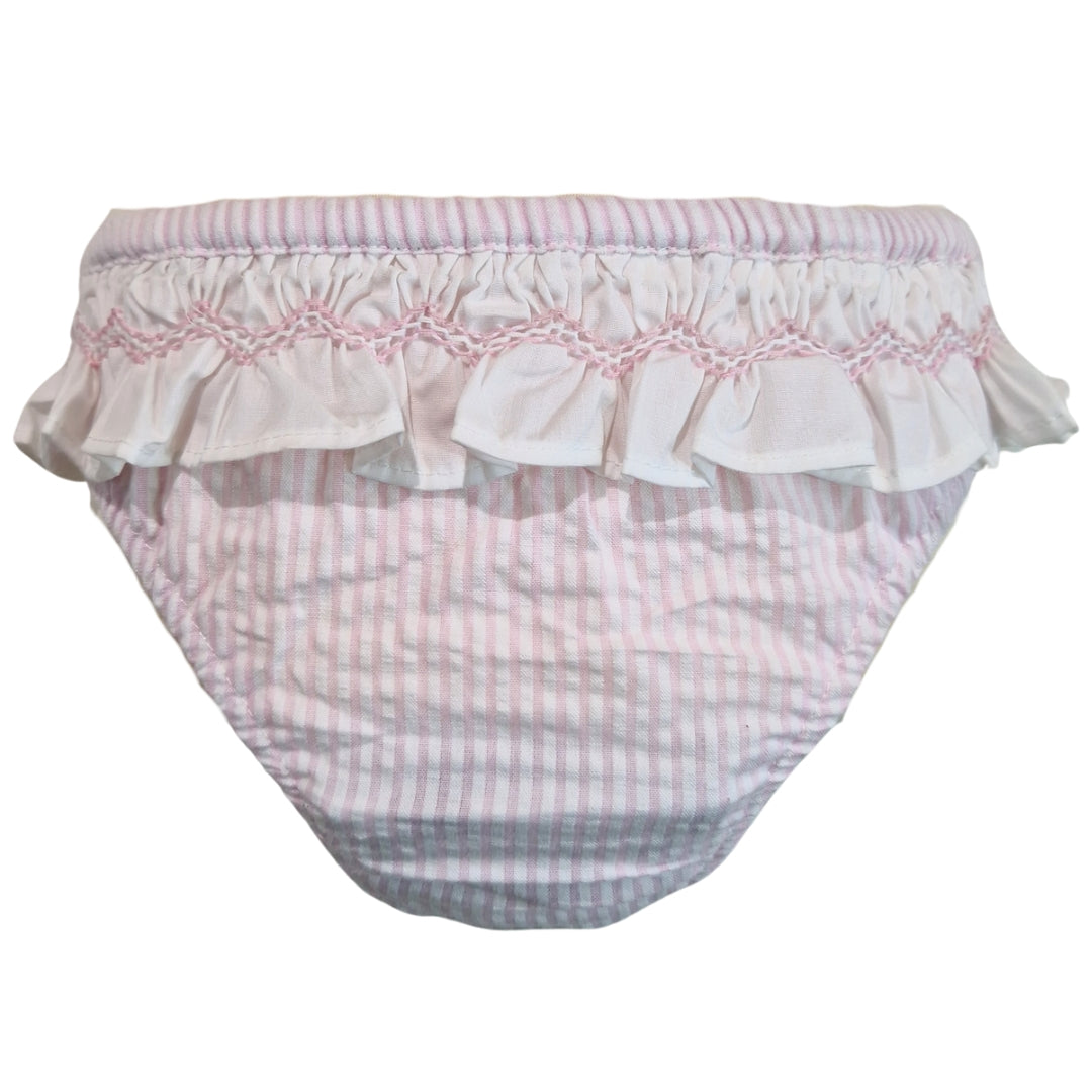 Costumino Bambina in Cotone 100% - Righe Rosa