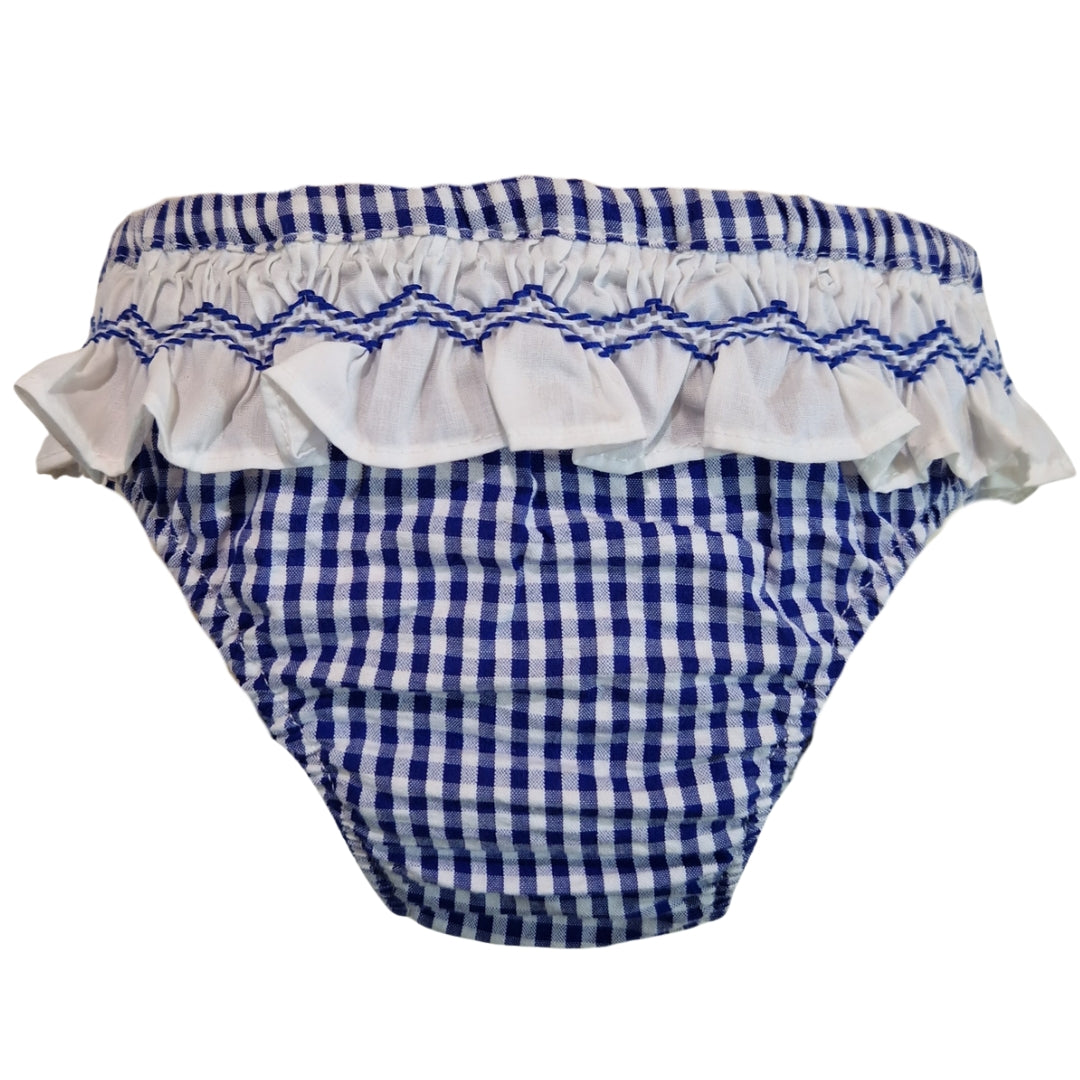 Costumino Bambina in Cotone 100% - Vichy Blu