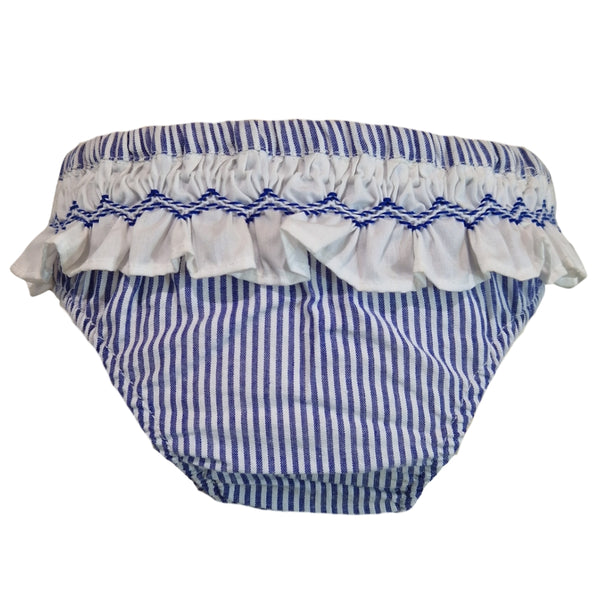 Costumino Bambina in Cotone 100% - Righe Blu