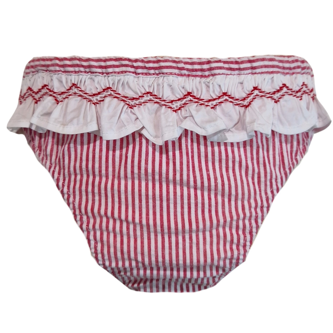 Costumino Bambina in Cotone 100% - Righe Rosse
