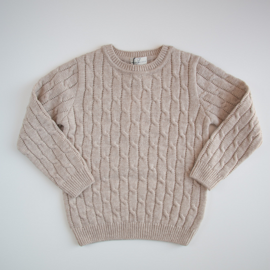 Carded Wool Cable Knit Jumper