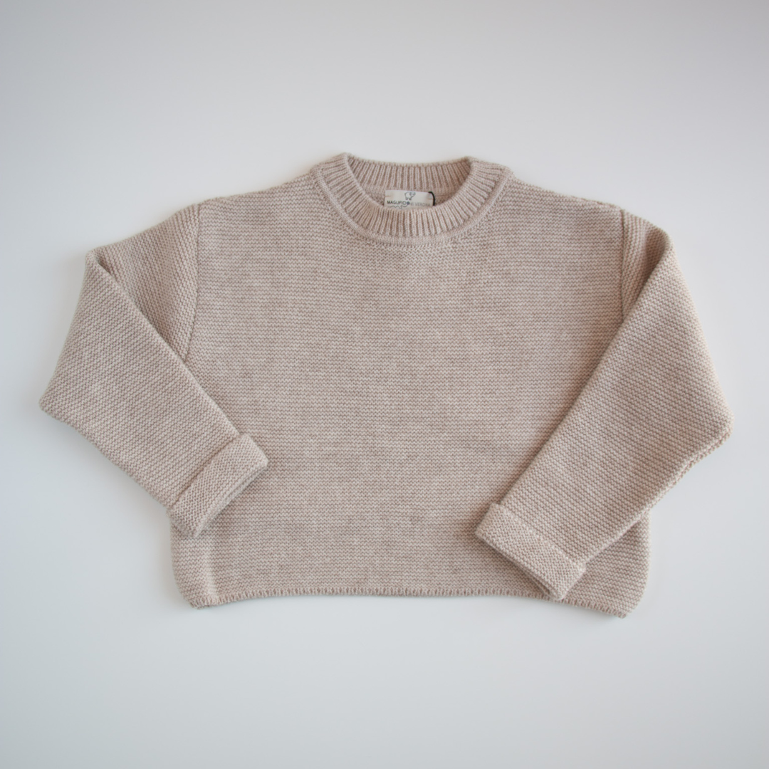 Maglione in lana cardata