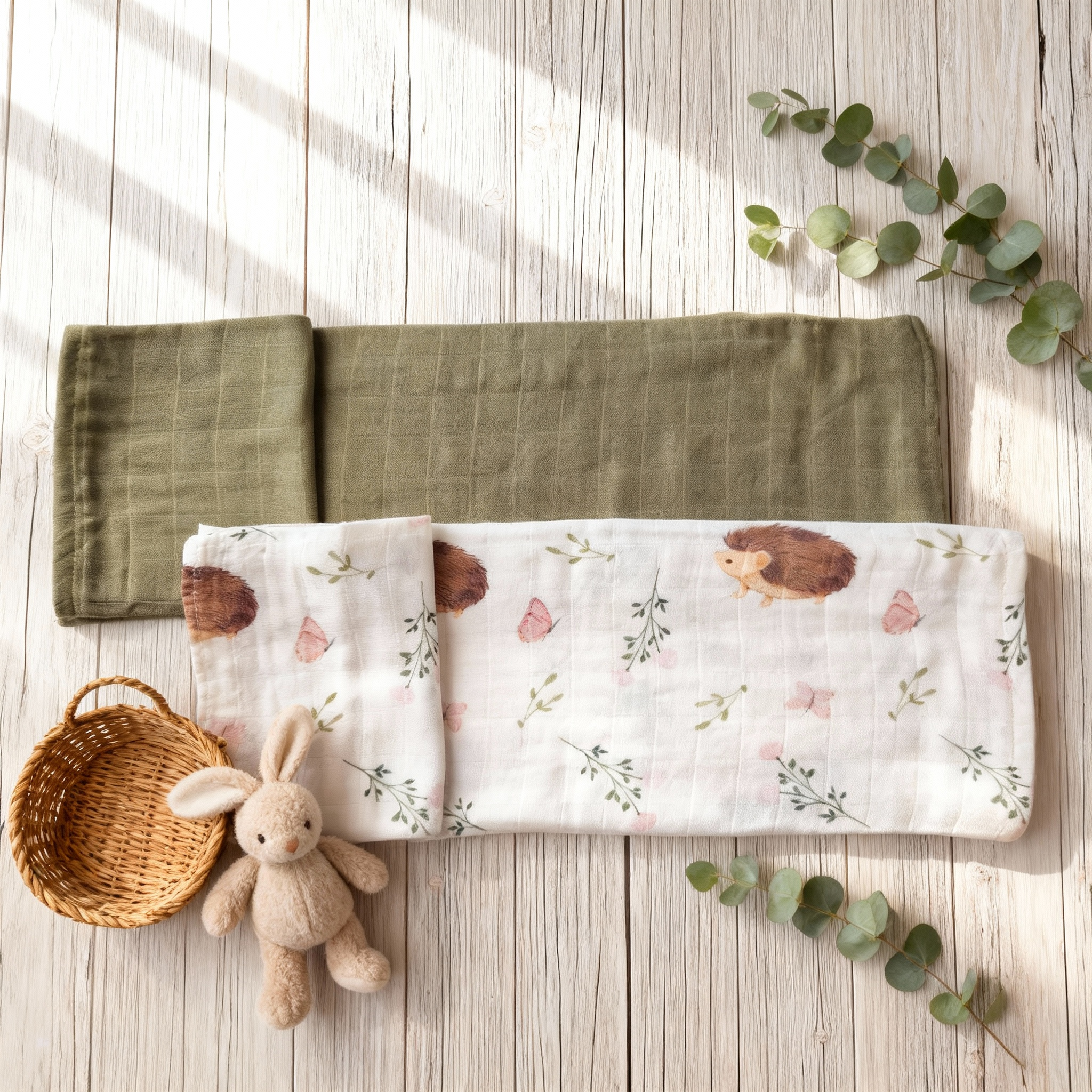 Mussole in bamboo pocket - Set da due