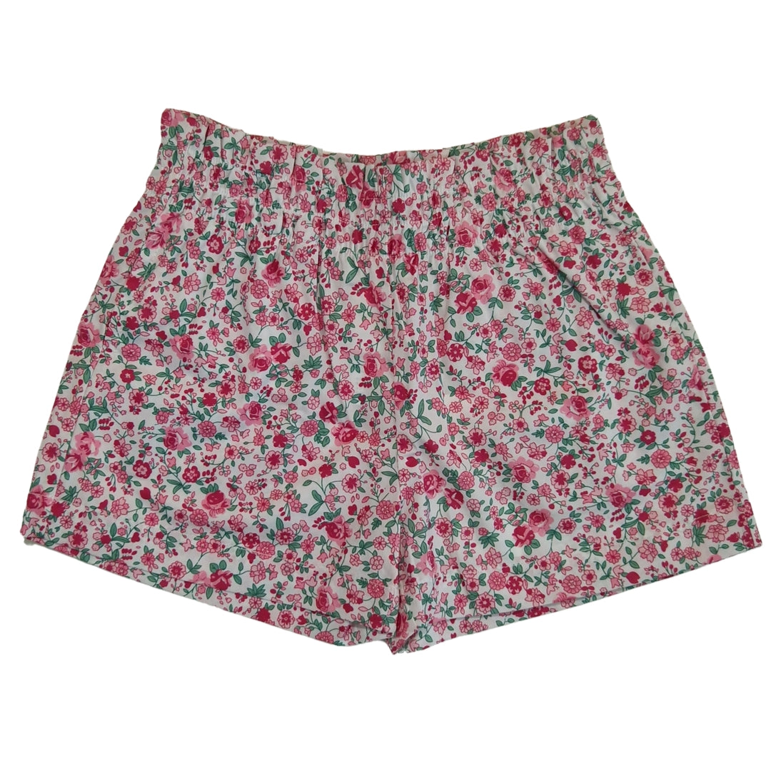 Set Mare Bambina con Shorts Floreali Rosa e T-shirt con Fiocco Coordinato