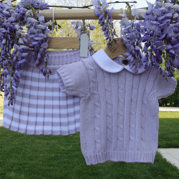 Glicine - Set gonna due pezzi in filo di cotone