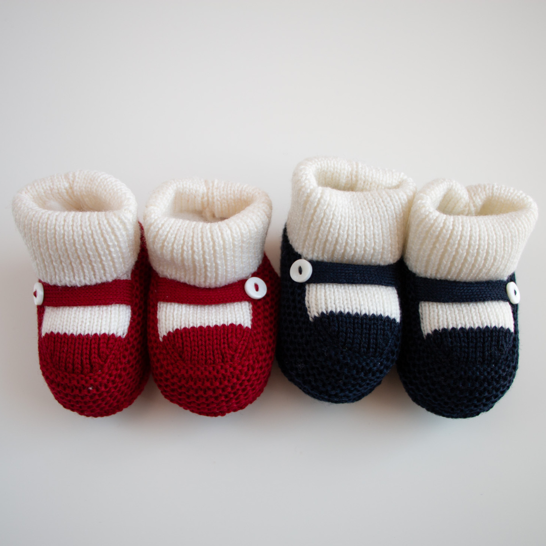 Scarpine culla in lana Little Bear